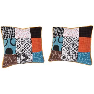 Coussin Patchwork En Tissu Déhoussable 40x40 Cm (lot De 2)