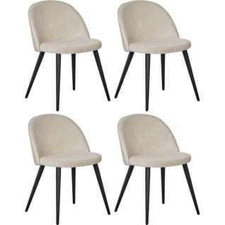 Chaise En Velours Avec Pieds En Acier Velvet Lot De 4