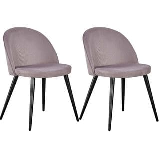 Chaise En Velours Côtelé Avec Pieds En Acier Velvet (lot De 2)