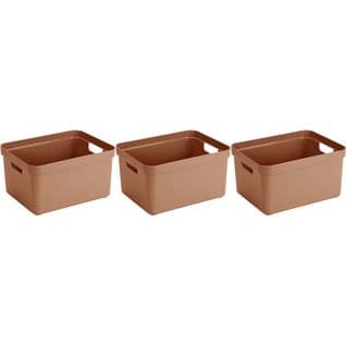 Boite De Rangement Sigma Home Box 32 L (lot De 3) Terracotta