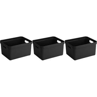 Boite De Rangement Sigma Home Box 32 L (lot De 3) Noir