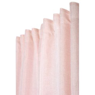 Rideau 200 X 270 Cm à Galon Fronceur Grande Largeur Chiné Effet Lin Naturel Rose