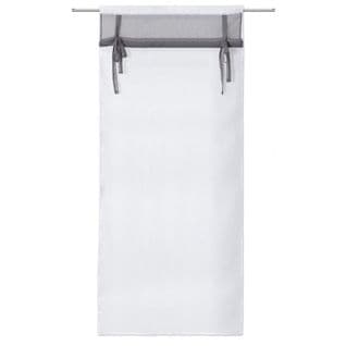 Vitrage 90 X 210 Cm à Passe Tringle Mat Store Enrouleur Blanc Gris