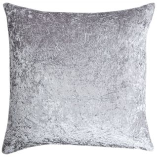 Housse De Coussin 45 X 45 Cm Velours Effet Frappé Gris Clair