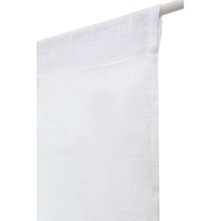 Paire De Vitrages 60 X 90 Cm Passe Tringle Effet Lin Petite Trame Uni Blancs