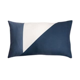 Housse De Coussin 30 X 50 Cm Impression Motif Géométrique Dégradé Aspect Microfibre Bleue