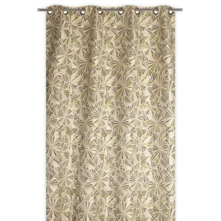 Rideau Tamisant 135 X 280 Cm Jacquard Editeur Motif Géométrique Rosaces Satiné Naturel