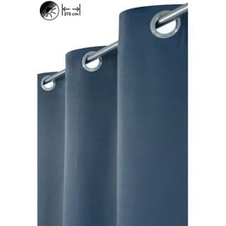 Rideau Occultant Grande Largeur 275 X 240 Cm à Oeillets Uni Bleu Foncé