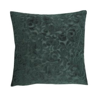 Housse De Coussin 40  X 40 Cm Baroque Velours Vert Foncé