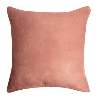 Housse De Coussin 45 X 45 Cm Suédine Uni Rose Bistro