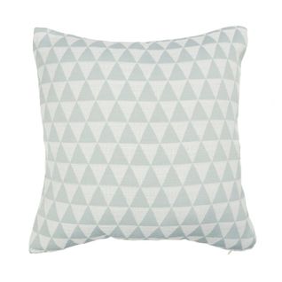 Housse De Coussin Jacquard 40 X 40 Cm Motif Géométrique Contemporain Triangles Vert Emeraude