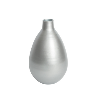 Vase Verre Recyclé 27 X 42 Cm Forme Ovale Argent