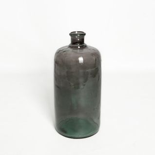 Vase Verre Recyclé 19 X 42 Cm Forme Cylindrique Lisse Et Transparent Noir