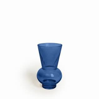 Vase Verre 12 X 20,5 Cm Forme Boule Ouverture Conique Bleu Majorelle