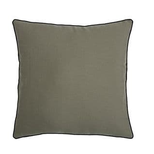 Housse De Coussin 45 X 45 Cm Passepoil Noir Uni Kaki