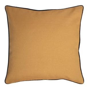 Housse De Coussin 45 X 45 Cm Passepoil Noir Uni Jaune