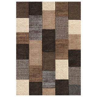 Tapis Salle à Manger 200x290 Tissé Marron Rectangle Motif Géométrique Belo 12