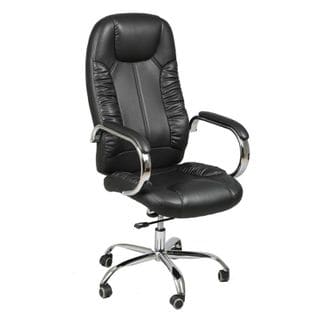 Fauteuil De Bureau Simili Cuir Noir - Alex