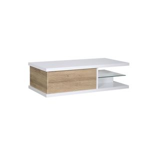 Table Basse 1 Tiroir Blanc/chêne Clair - Marks