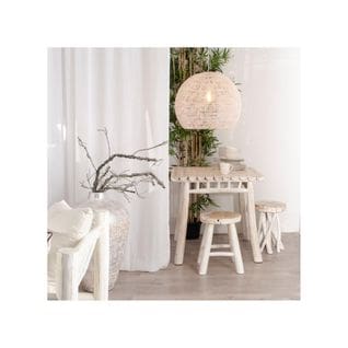 Duo De Tabourets Bois Blanc/naturel - Pyla