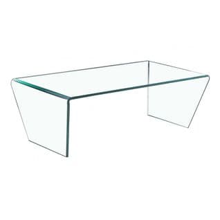 Table Basse Rectangulaire En Verre Trempé Et Piètements Inclinés - Ice