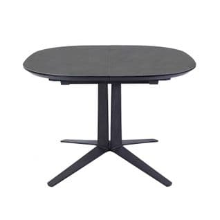 Table De Repas Ovale Extensible D.110/150 Cm En Céramique Gris - Diva
