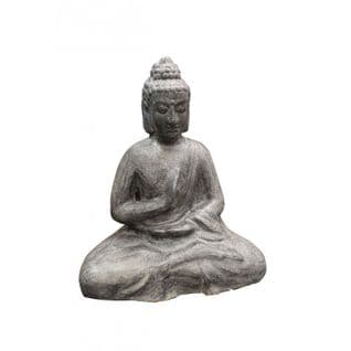 Bouddha Assis Gris En Terre Cuite - Nirvana