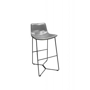 Tabouret De Bar Gris En Simili - Steeve