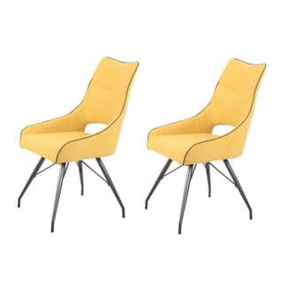 Lot De 2 Chaises Tissu Jaune - Anaïs