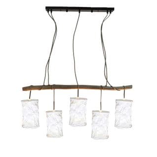 Suspension Lustre 5 Abats-jour Blanc - Wooden