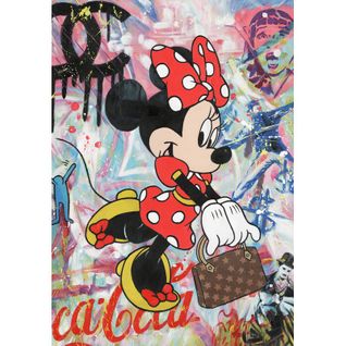 Tableau Peinture Minnie 100 X 70 Cm Pop Art - Magic Mouse