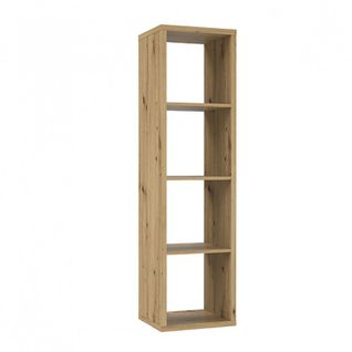 Etagère Colonne 4 Casiers Décor Bois Rustique Texturé - Classico