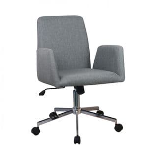 Fauteuil De Bureau En Tissu Gris Anthracite Avec Roulettes - Call