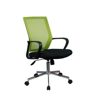 Fauteuil De Bureau Vert Noir Dossier Souple Et Assise Réglable - Skill