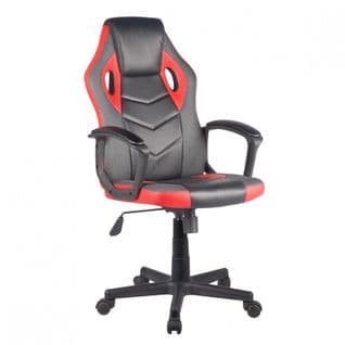 Fauteuil Gaming En Simili Noir Et Rouge Et Assise Réglable - Alpha