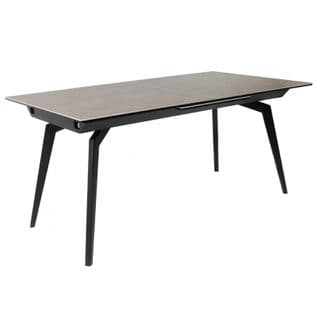 Table Extensible Céramique Gris 160/210 Cm Et Métal Noir - Camilia