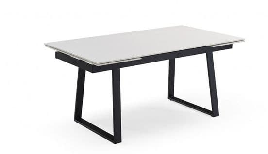 Table Extensible 160/240 Cm Céramique Blanc Pieds Luge - Oregon 02