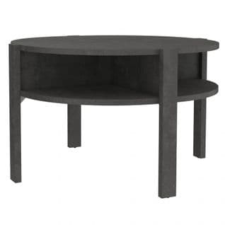 Table D'appoint Ronde D. 74 Cm Décor Béton Gris Anthracite - Rozaly