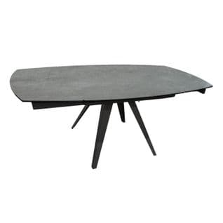 Table Extensible Ovale 120/180 Cm Céramique Gris Béton - Adelphia 2