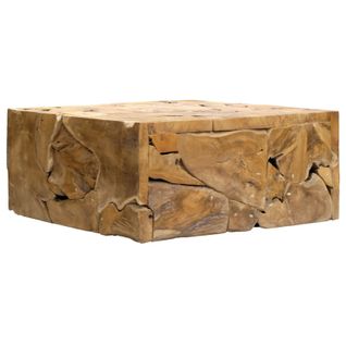 Table Basse Carrée L.100 Cm Avec Assemblage De Bois De Teck - Tekku
