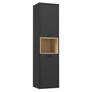 Colonne H195 Cm Réversibles Décor Noir Et Chêne Clair - Bailey