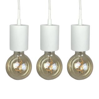 Lot De 3 Suspensions Lumineuses En Béton Blanc - Calo 5225