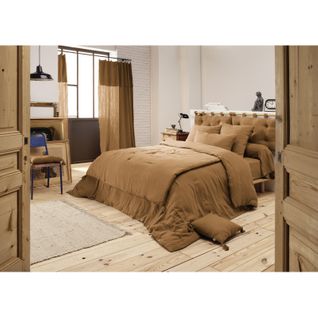 Lot 2 Taies D'oreillers 50x70 Cm Double Gaze De Coton Camel - Pepa 2