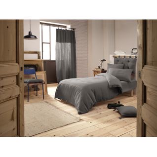 Housse De Couette Gaze De Coton Double 140 X 200 Cm Gris - Pepa 1