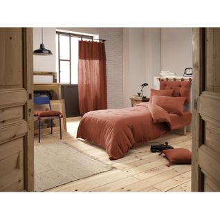 Housse De Couette Gaze De Coton Double 140 X 200 Cm Terracotta - Pepa 1