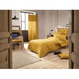 Housse De Couette Gaze De Coton Double 140 X 200 Cm Jaune - Pepa 1