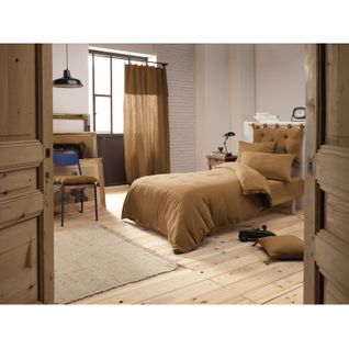 Housse De Couette Gaze De Coton Double 140 X 200 Cm Camel - Pepa 1