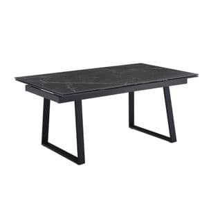 Table Extensible 180/260 Cm Céramique Noir Marbré Pieds Luge - Indiana 02