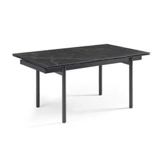 Table Extensible 180/260 Cm Céramique Noir Marbré Pieds Droits - Indiana 09