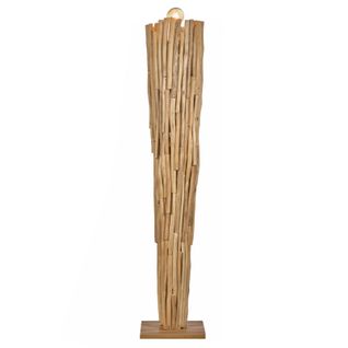 Lampadaire H. 171 Cm Assemblage Bouts De Bois De Teck Massif - Ed